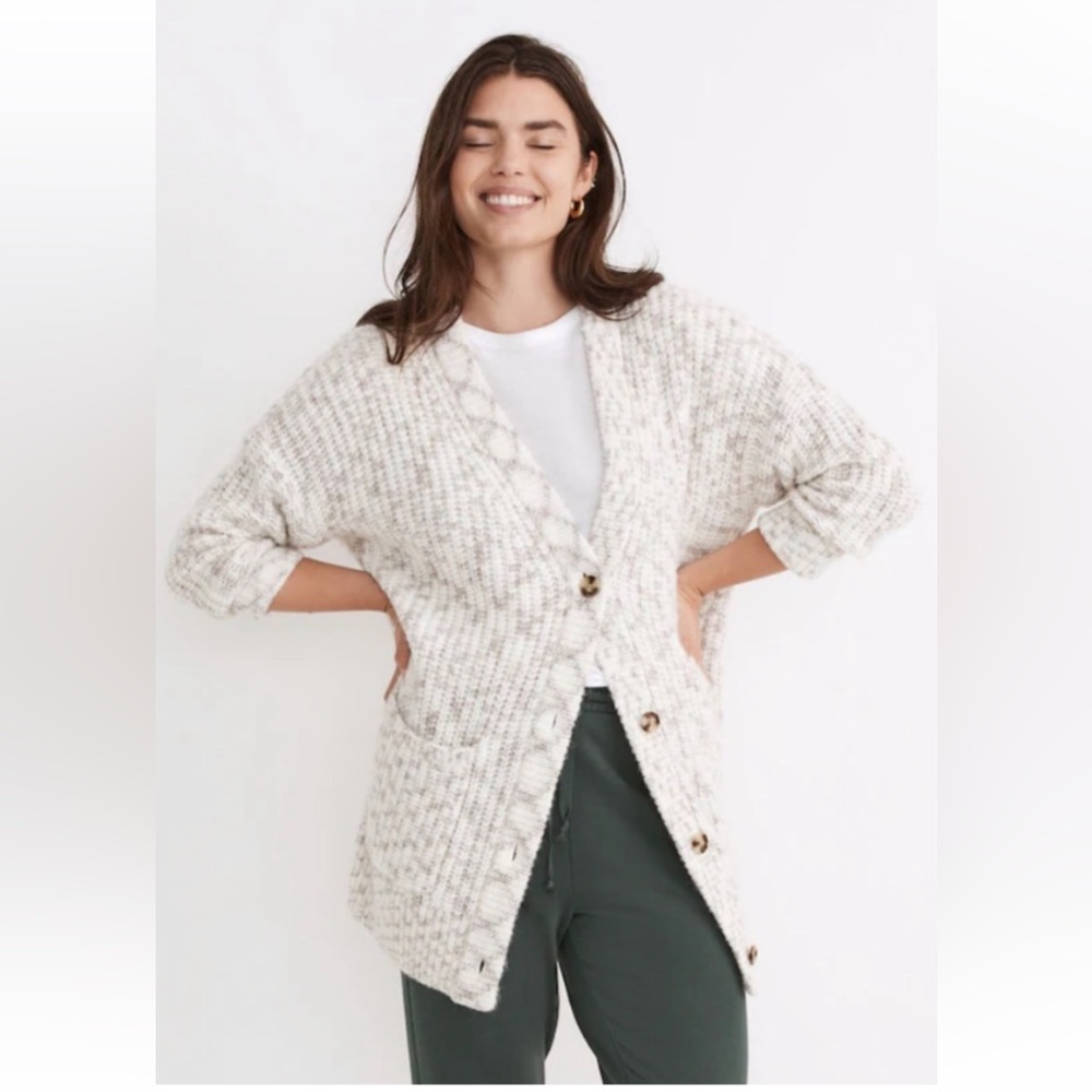 NWT Madewell size XL Space-dye Cowan cardigan in cream